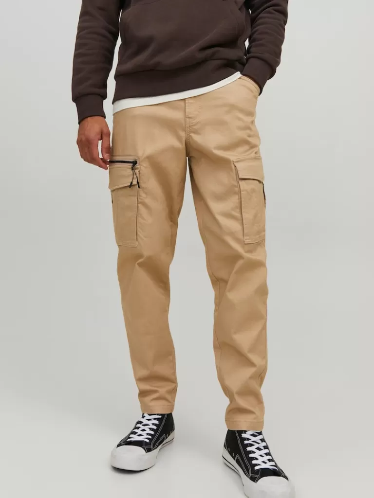 JACK&JONES ACE DEX TAPERED FIT CARGO PANTS Oxford Tan-Men Pants