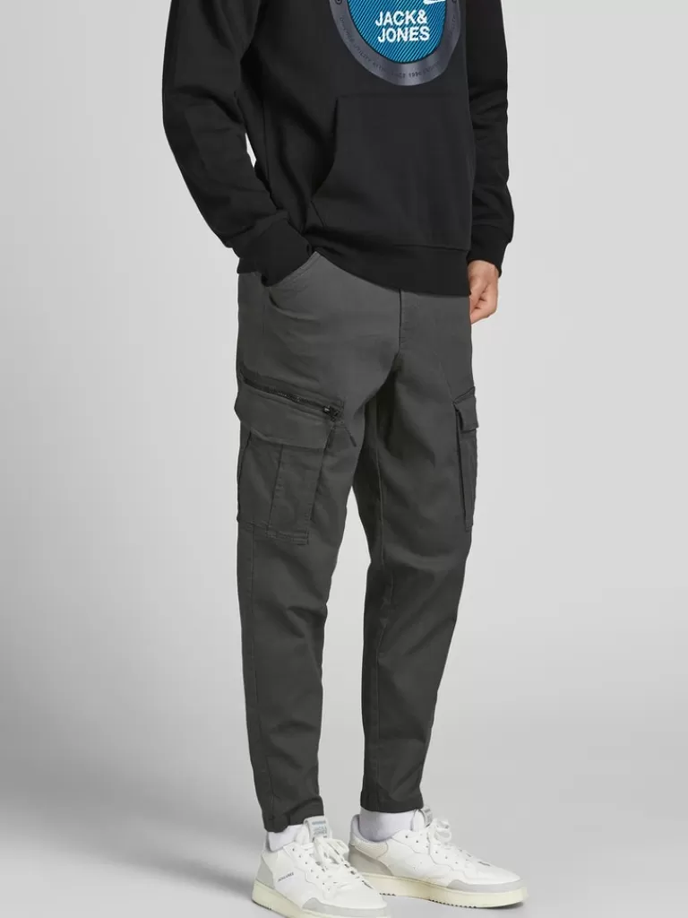 JACK&JONES ACE DEX TAPERED FIT CARGO PANTS Asphalt-Men Pants