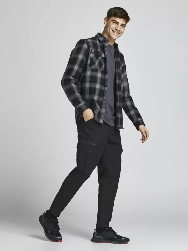 JACK&JONES ACE DEX TAPERED FIT CARGO PANTS Black-Men Pants