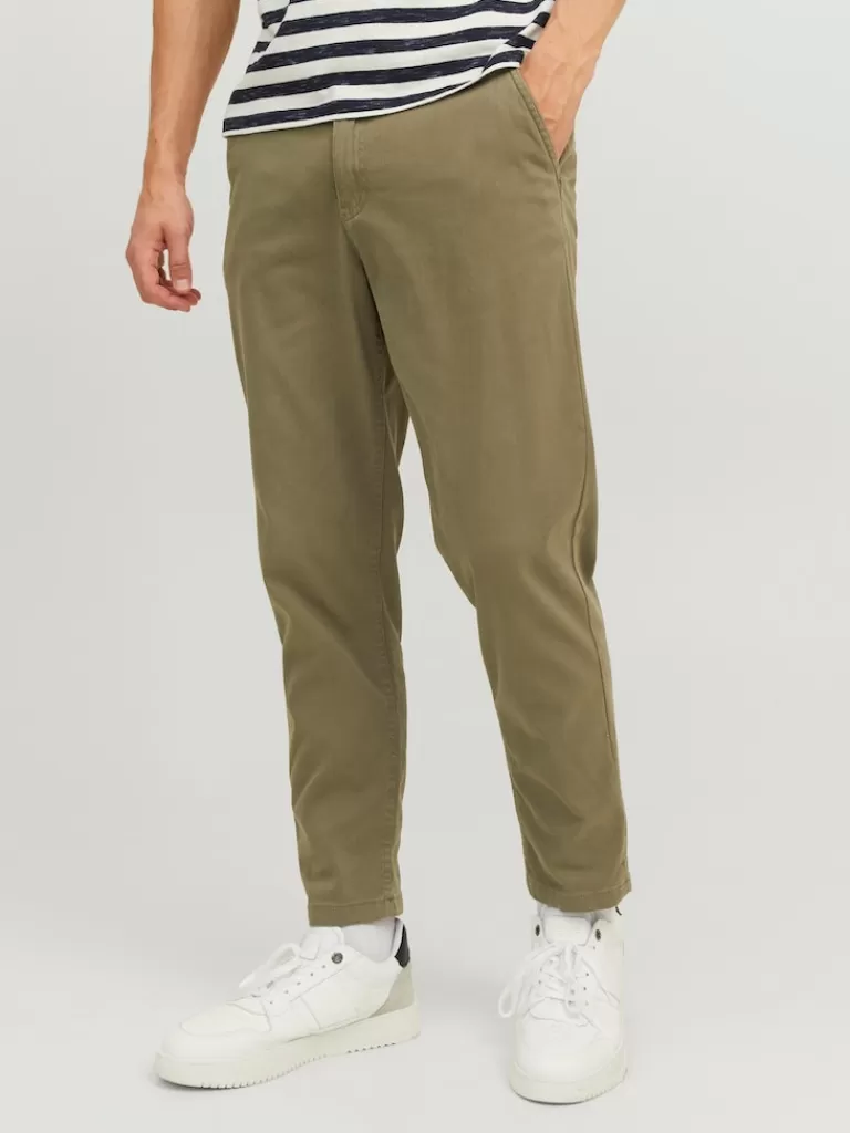 JACK&JONES ACE HARLOW TAPERED FIT CHINO PANTS Dusty Olive-Men Pants