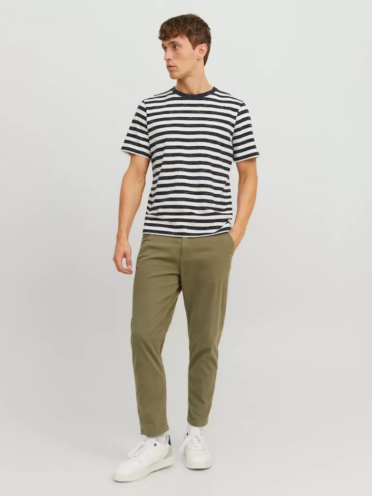 JACK&JONES ACE HARLOW TAPERED FIT CHINO PANTS Dusty Olive-Men Pants