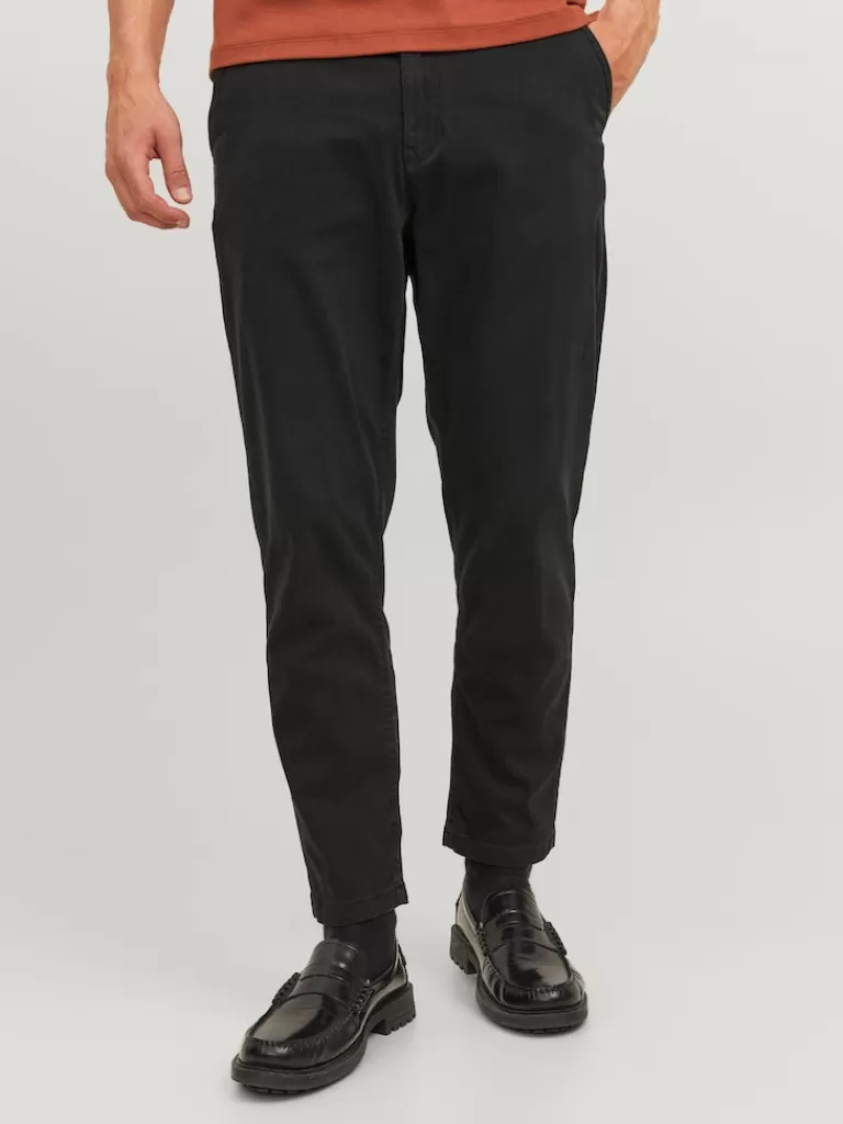 JACK&JONES ACE HARLOW TAPERED FIT CHINO PANTS Black-Men Pants