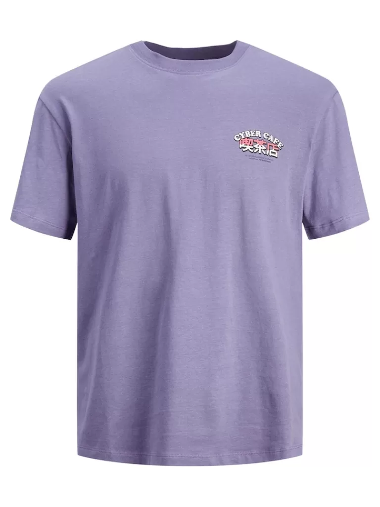 JACK&JONES AMUSEMENT BACK PRINT T-SHIRT Twilight Purple-Men T-shirts