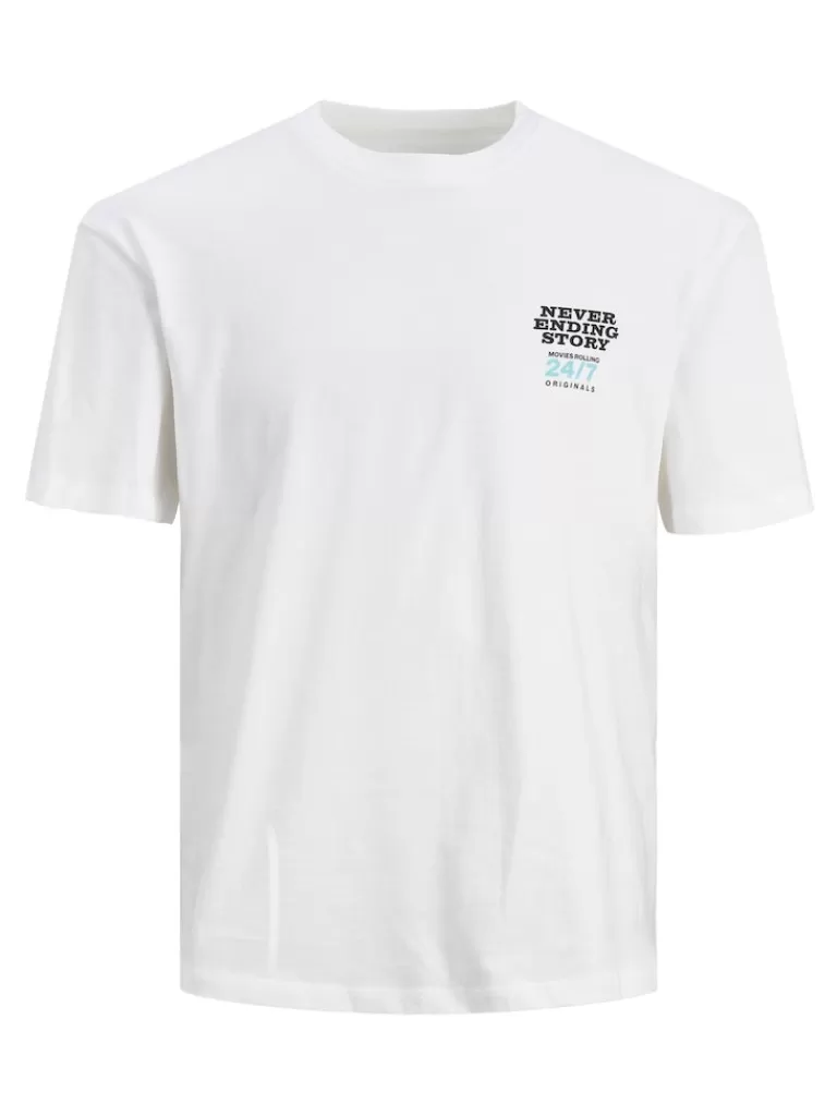 JACK&JONES AMUSEMENT BACK PRINT T-SHIRT Bright White-Men T-shirts