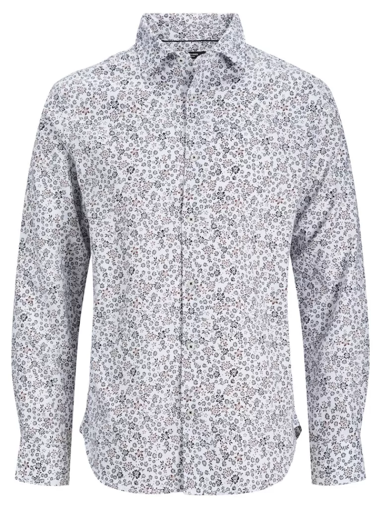 JACK&JONES ARTHUR COMFORT FIT LONG SLEEVE SHIRT White-Men Shirts &Overshirts