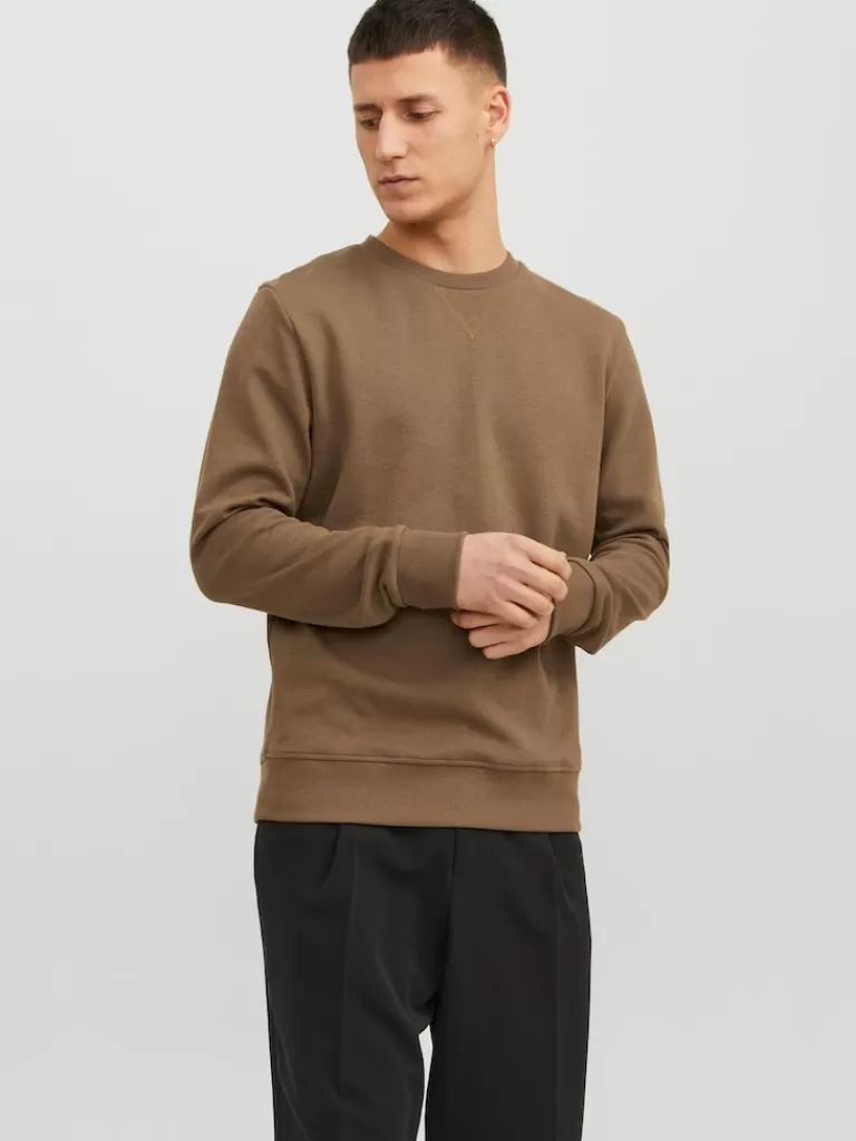 JACK&JONES BASIC SWEATSHIRT Otter-Men Sweatshirts &Hoodies