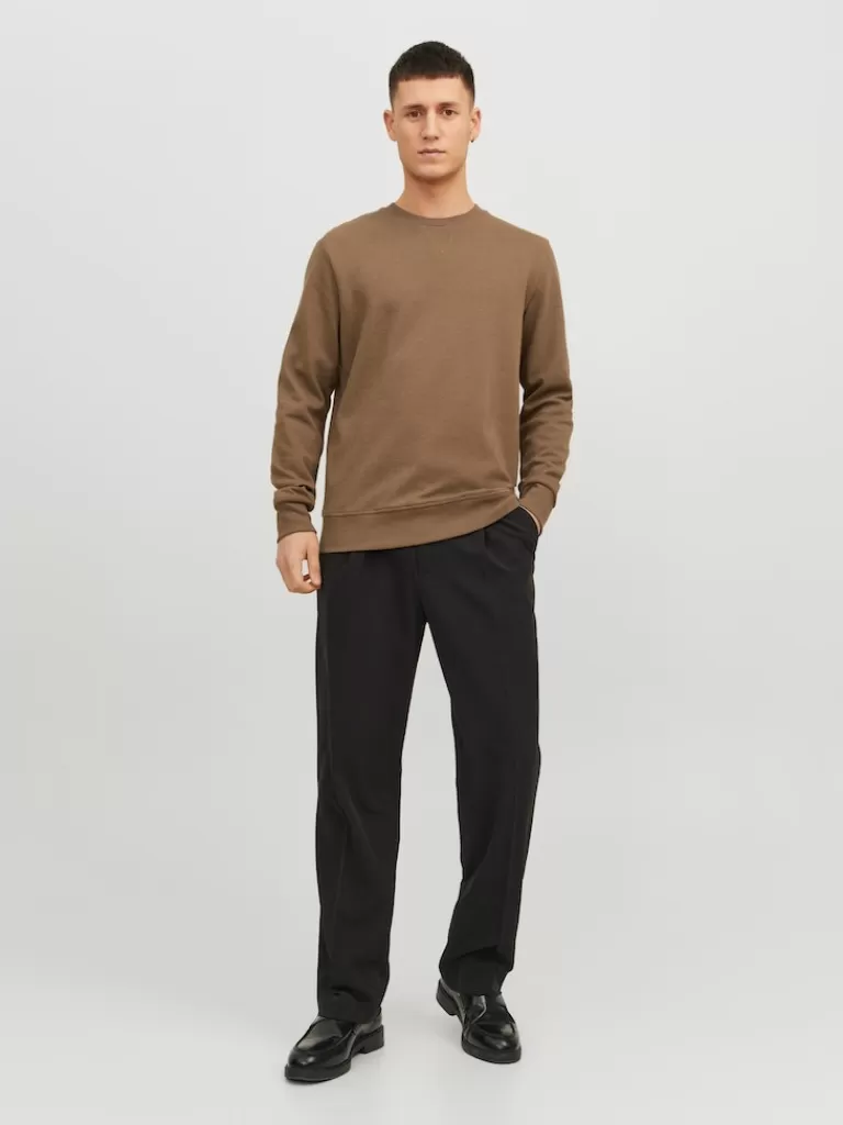 JACK&JONES BASIC SWEATSHIRT Otter-Men Sweatshirts &Hoodies