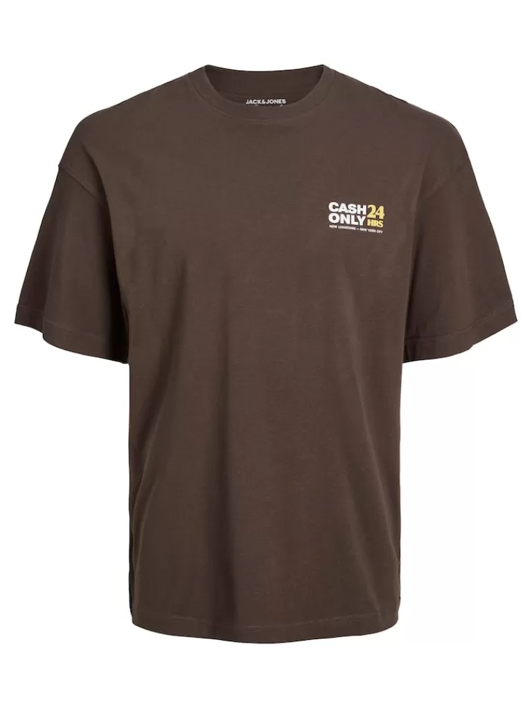 JACK&JONES BAXTER BACK PRINT T-SHIRT Chocolate Brown-Men T-shirts