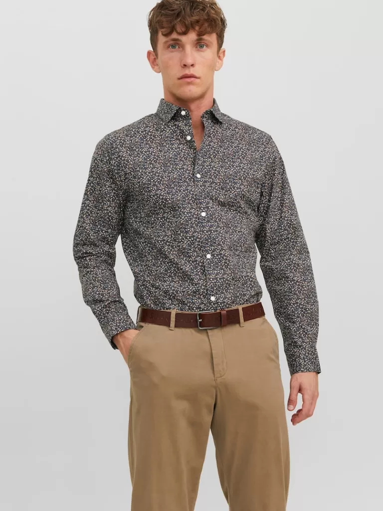 JACK&JONES BLACKPOOL SLIM FIT LONG SLEEVE SHIRT Emperador-Men Shirts &Overshirts