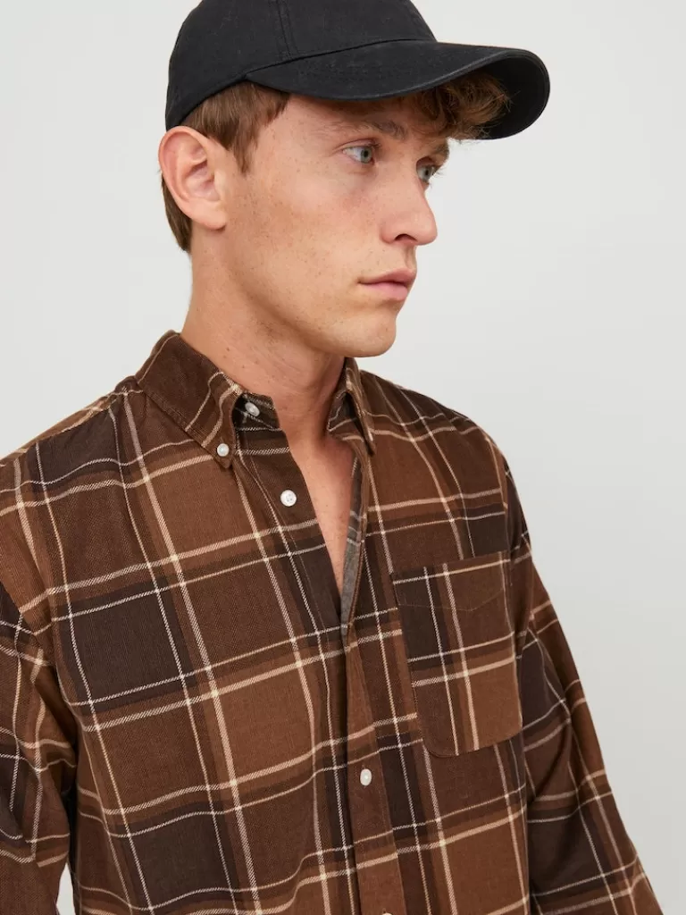 JACK&JONES BROOK COMFORT FIT LONG SLEEVE SHIRT Toffee-Men Shirts &Overshirts