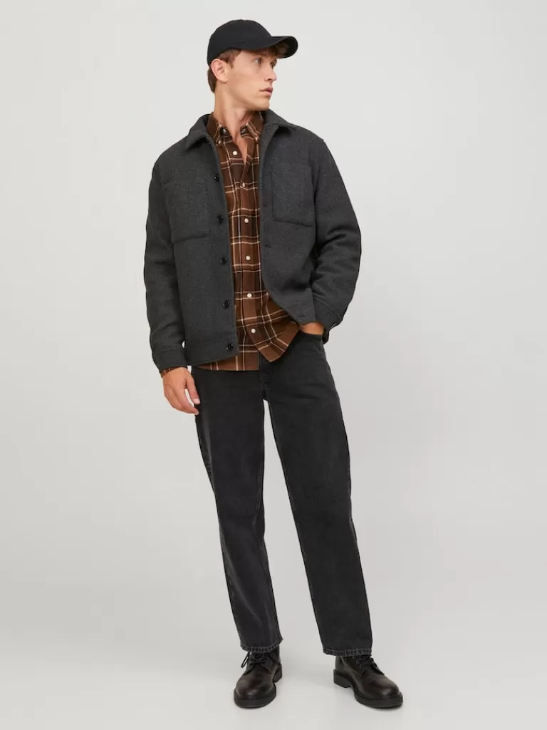 JACK&JONES BROOK COMFORT FIT LONG SLEEVE SHIRT Toffee-Men Shirts &Overshirts