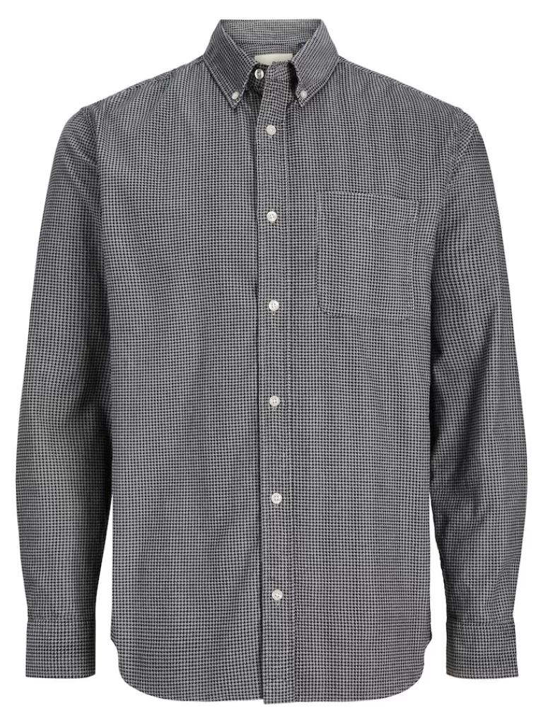 JACK&JONES BROOK COMFORT FIT LONG SLEEVE SHIRT Grey-Men Shirts &Overshirts