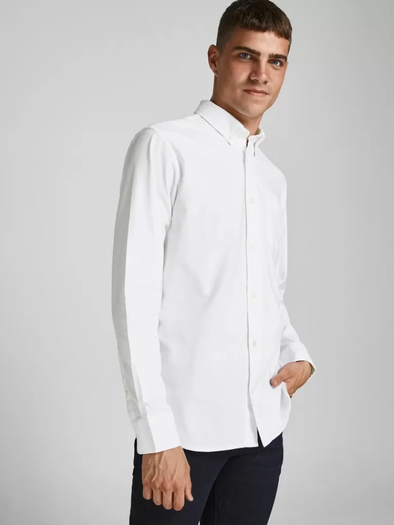 JACK&JONES BROOK SLIM FIT OXFORD SHIRT White-Men Shirts &Overshirts