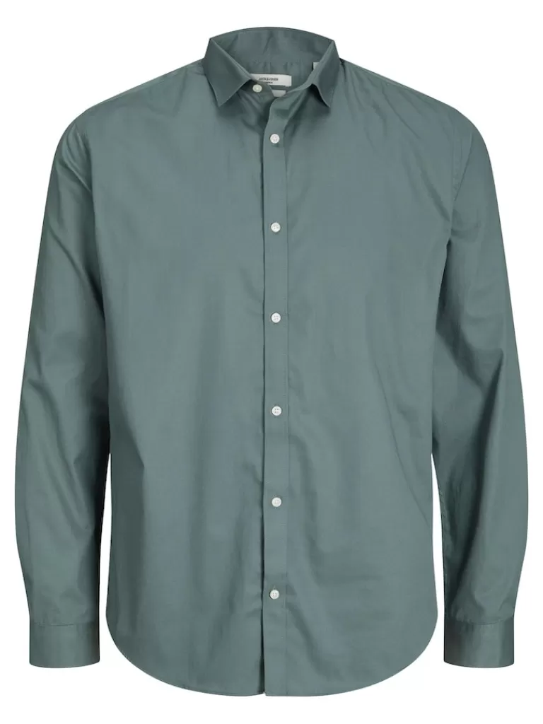 JACK&JONES CARDIFF SLIM FIT SHIRT Balsam Green-Men Shirts &Overshirts