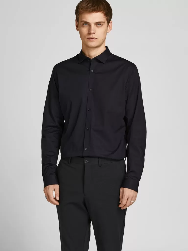 JACK&JONES CARDIFF SLIM FIT SHIRT Black-Men Shirts &Overshirts