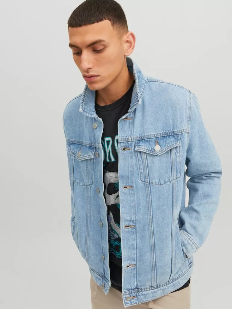 JACK&JONES CLASSIC DENIM JACKET Blue Denim-Men Jackets | Transitional weather | Denim Jacket | Lightweight | Outerwear | Jackets &Coats