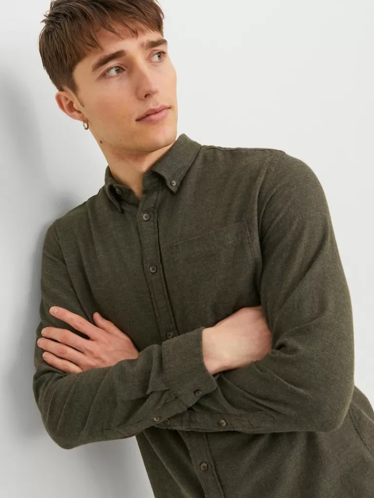 JACK&JONES CLASSIC LONG SLEEVE SHIRT Rosin-Men Shirts &Overshirts