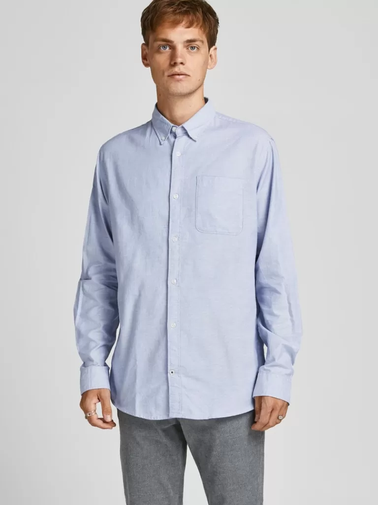 JACK&JONES CLASSIC OXFORD LONG SLEEVE SHIRT Cashmere Blue-Men Shirts &Overshirts