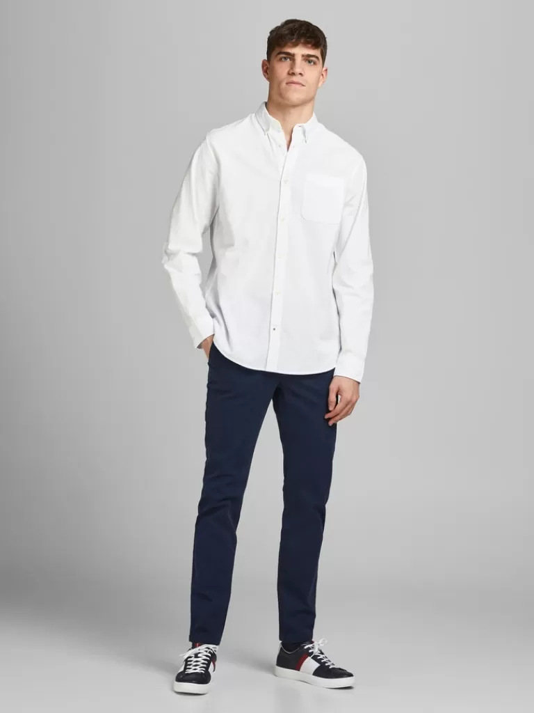 JACK&JONES CLASSIC OXFORD LONG SLEEVE SHIRT White-Men Shirts &Overshirts