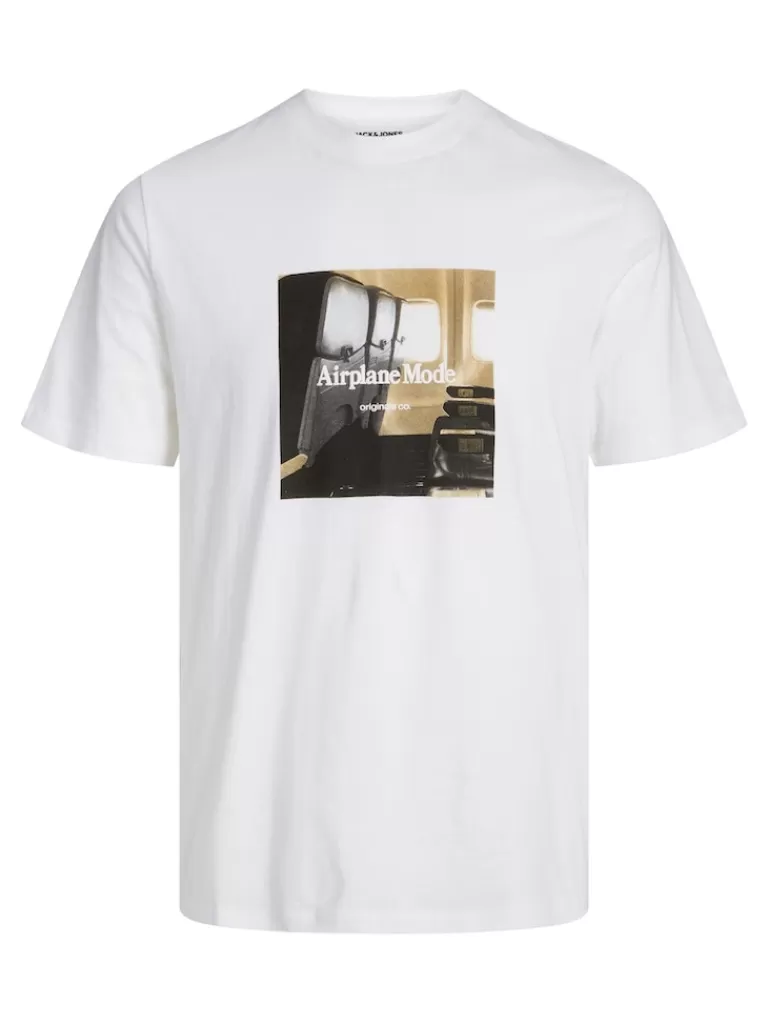 JACK&JONES DALSTON RELAXED FIT PRINT T-SHIRT Bright White-Men T-shirts