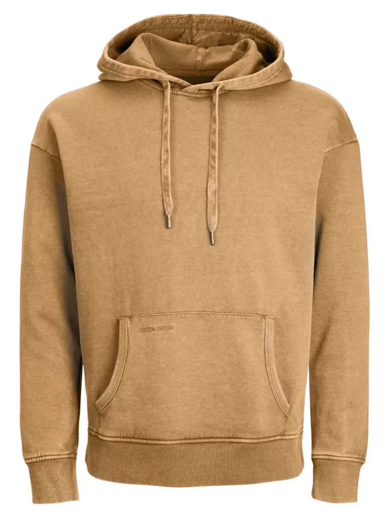 JACK&JONES DREW RELAXED FIT HOODIE Honey Gold-Men Sweatshirts &Hoodies