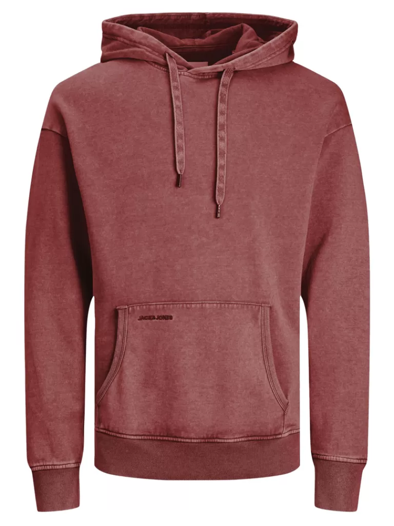 JACK&JONES DREW RELAXED FIT HOODIE Cinnabar-Men Sweatshirts &Hoodies