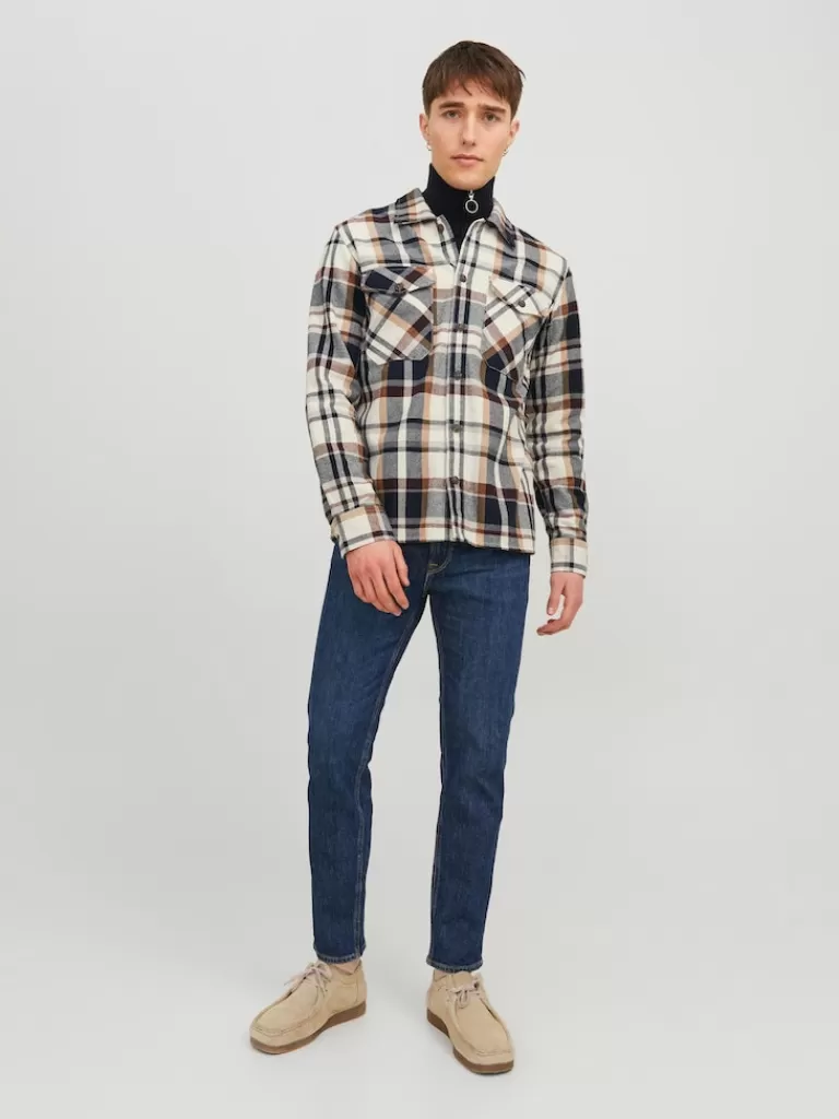 JACK&JONES EDDIE RELAXED FIT OVERSHIRT Cloud Dancer-Men Overshirts &Shackets | Outerwear | Shirts &Overshirts