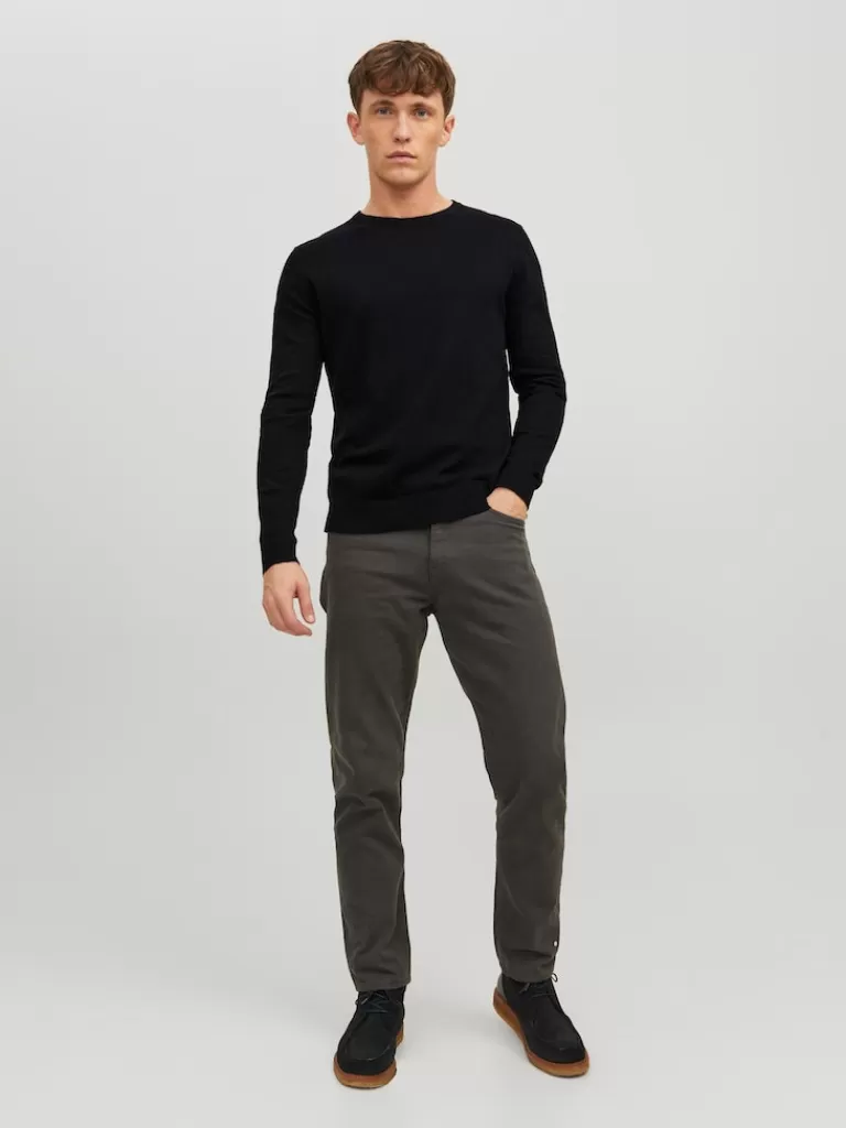 JACK&JONES EMIL CREW NECK SWEATER Black-Men Sweaters &Cardigans