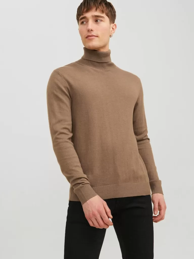 JACK&JONES EMIL ESSENTIAL SOLID TURTLENECK Otter-Men Sweaters &Cardigans