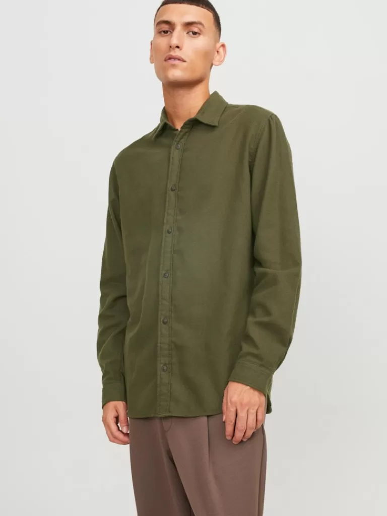 JACK&JONES FALL SLIM FIT SHIRT Forest Night-Men Shirts &Overshirts