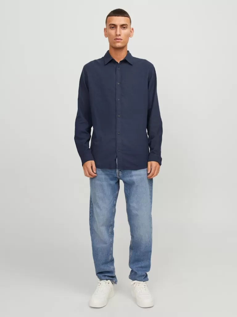 JACK&JONES FALL SLIM FIT SHIRT Navy Blazer-Men Shirts &Overshirts