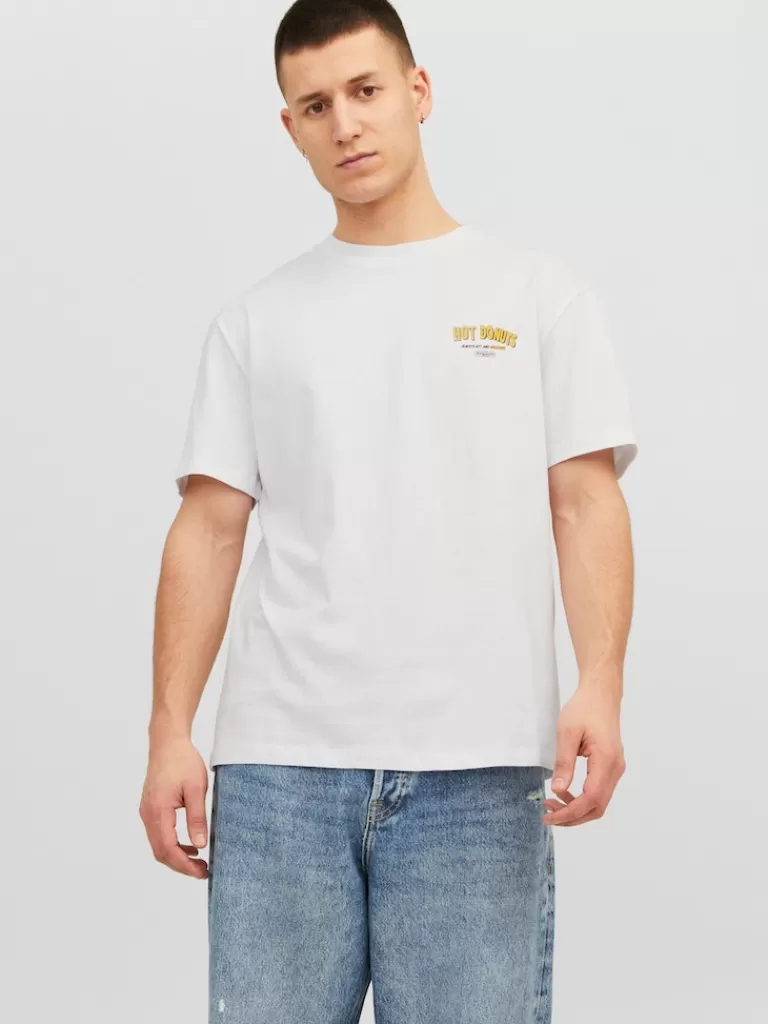 JACK&JONES FEAST BACK PRINT RELAXED FIT T-SHIRT Bright White / Donuts-Men T-shirts