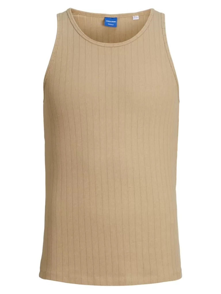 JACK&JONES FINAL SALE - BELMONT POINTELLE KNITTED TANK TOP Crockery-Men T-shirts