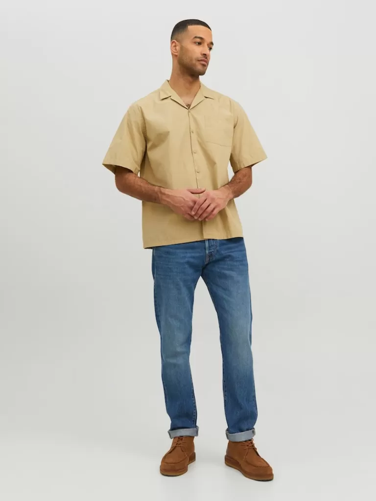 JACK&JONES FINAL SALE - CAIN RDD STRIPED SHORT SLEEVE SHIRT Twill-Men Shirts &Overshirts