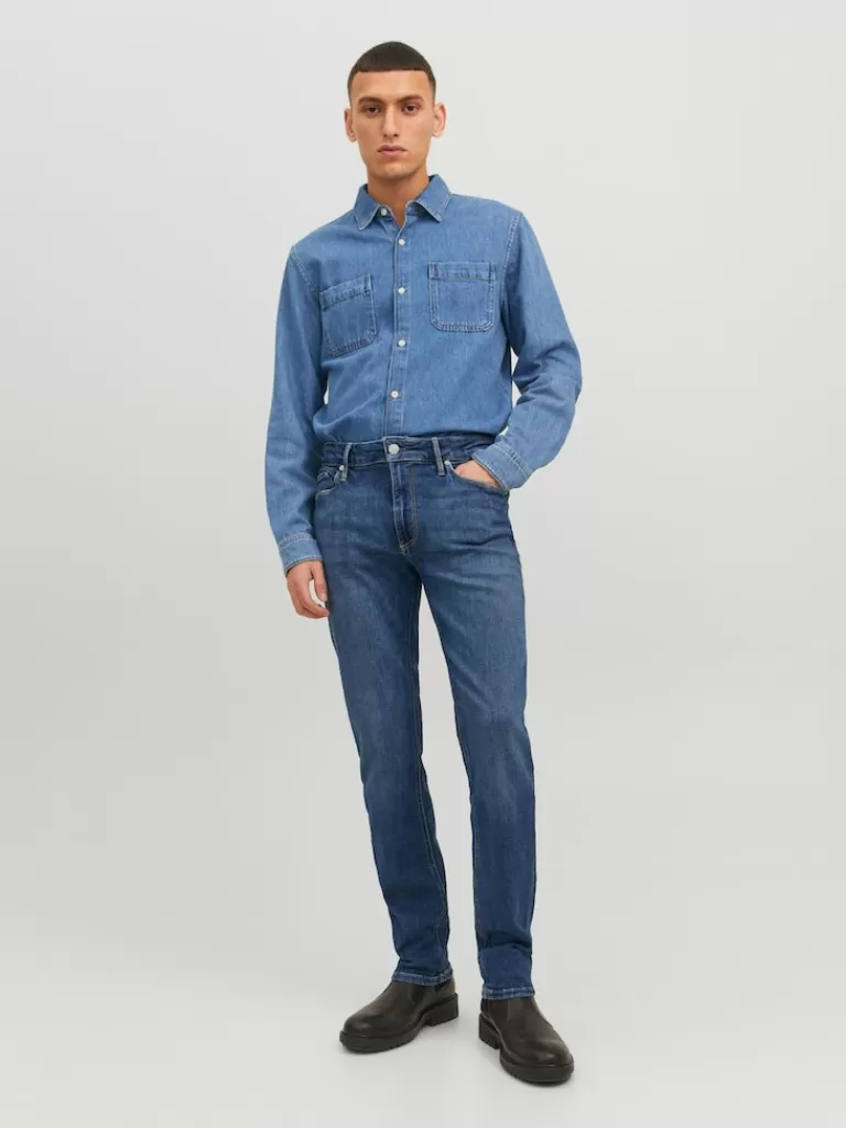 JACK&JONES FINAL SALE - CLARK 298 REGULAR FIT JEANS Blue Denim-Men Clark - Regular Fit | Jeans