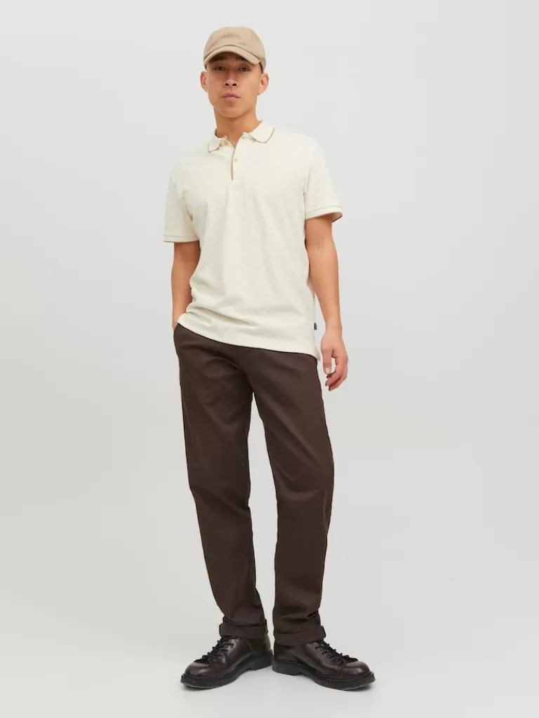 JACK&JONES FINAL SALE - CLIFFORD SHORT SLEEVE POLO White Pepper-Men Polos