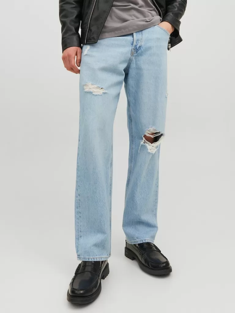 JACK&JONES FINAL SALE - EDDIE 102 LOOSE FIT JEANS Blue Denim-Men Fashion Jeans | Jeans