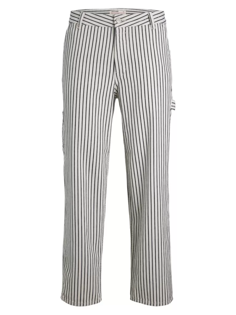 JACK&JONES FINAL SALE - EDDIE 282 STRIPED BAGGY FIT JEANS Ecru-Men Fashion Jeans | Jeans