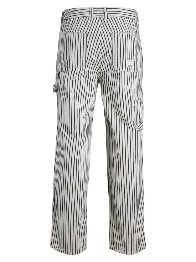 JACK&JONES FINAL SALE - EDDIE 282 STRIPED BAGGY FIT JEANS Ecru-Men Fashion Jeans | Jeans