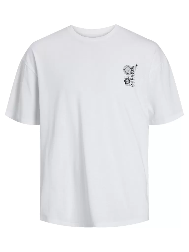 JACK&JONES FINAL SALE - EVENTUAL BACK PRINT OVERSIZE FIT T-SHIRT White-Men T-shirts