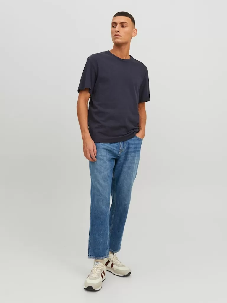 JACK&JONES FINAL SALE - FRANK 364 TAPERED CROPPED FIT JEANS Blue Denim-Men Fashion Jeans | Jeans