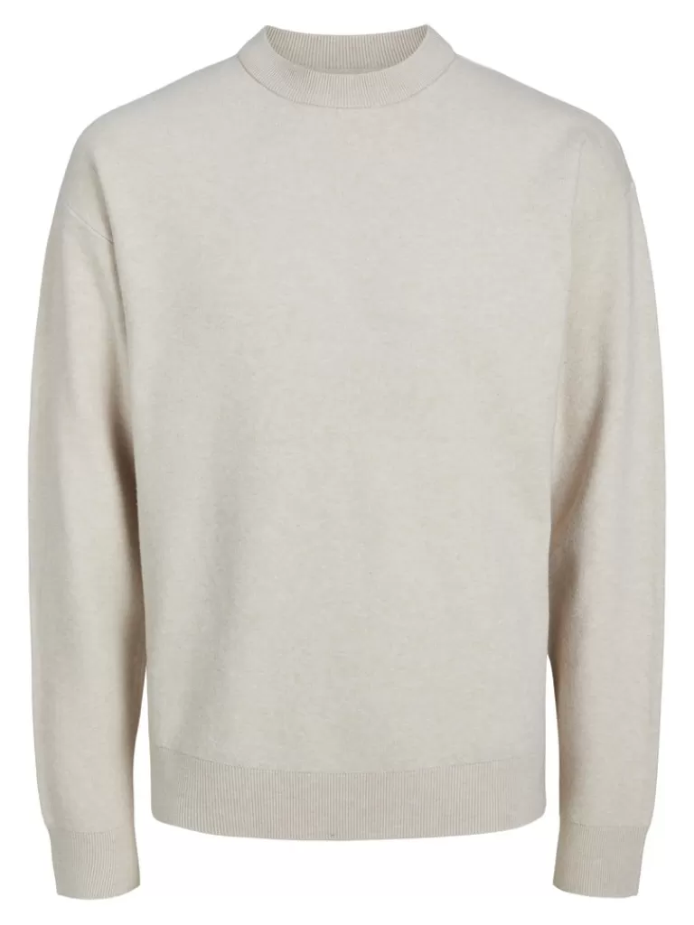 JACK&JONES FINAL SALE - KEEGAN SWEATER Moonbeam-Men Sweaters &Cardigans