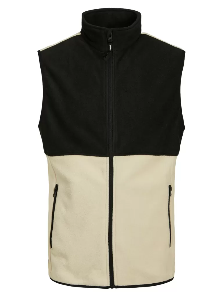 JACK&JONES FINAL SALE - POWER FLEECE SLEEVELESS JACKET Moonbeam-Men Jackets | Fleece & Teddy Jackets | Vests & Bodywarmers | Lightweight | Outerwear | Jackets &Coats