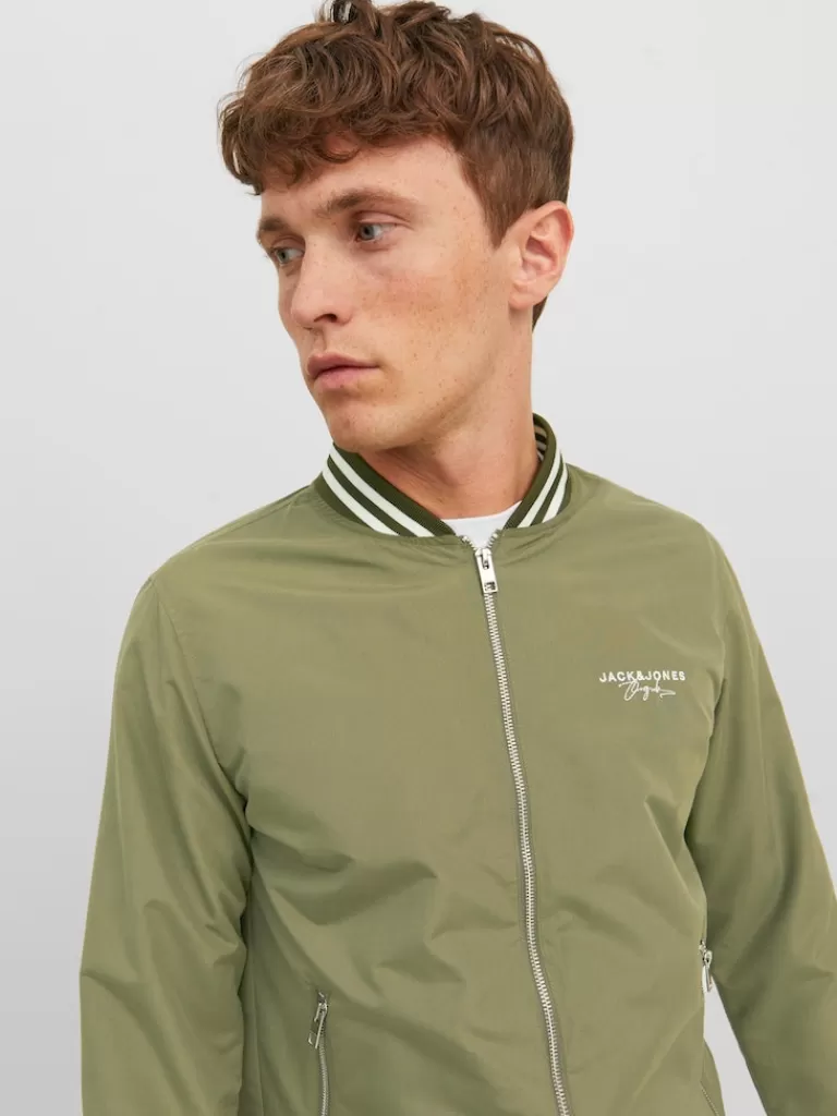 JACK&JONES FINAL SALE - SPLASH BOMBER JACKET Dusty Olive-Men Jackets | Transitional weather | Lightweight | Outerwear | Jackets &Coats