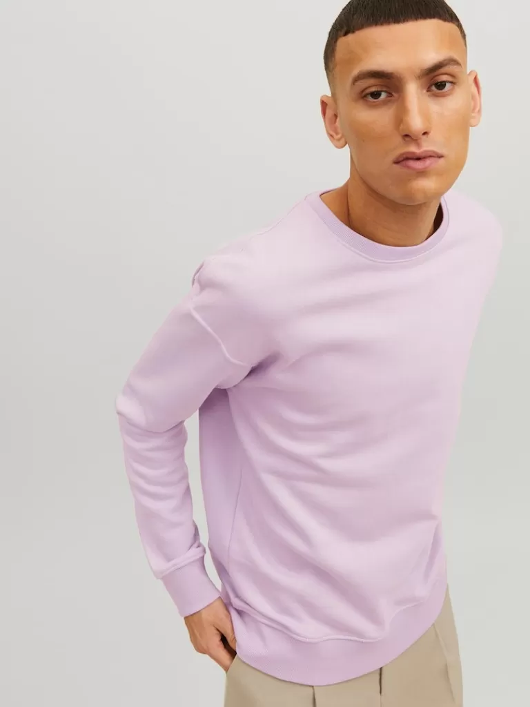 JACK&JONES FINAL SALE - STAR SWEATSHIRT Orchid Petal-Men Sweatshirts &Hoodies