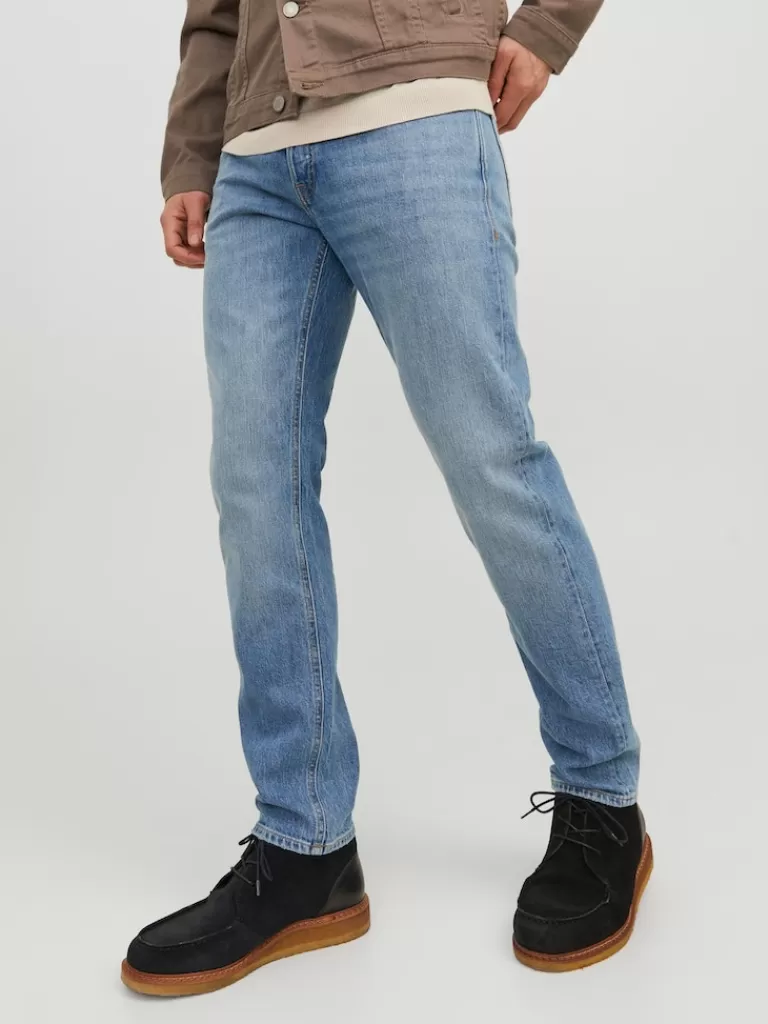 JACK&JONES FINAL SALE -MIKE 555 TAPERED FIT JEANS Blue Denim-Men Mike - Tapered Fit | Jeans