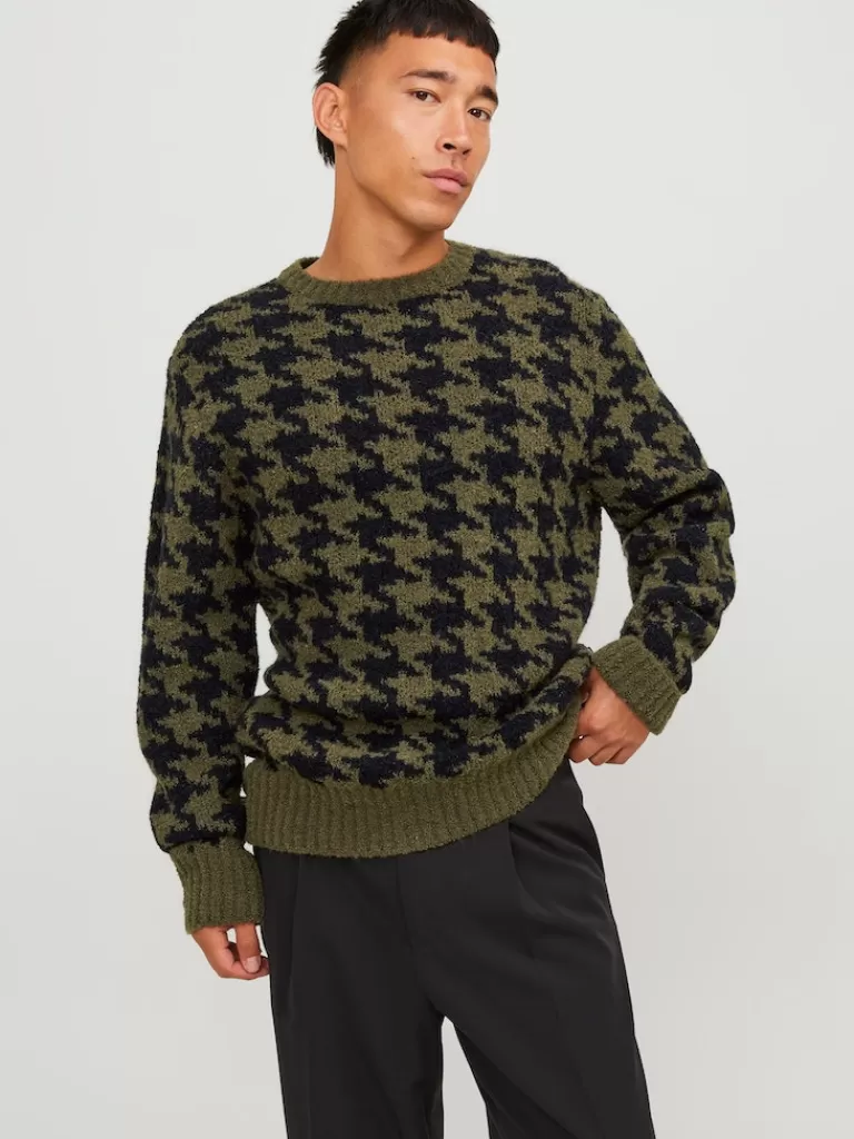 JACK&JONES FREDDY RELAXED FIT SWEATER Winter Moss-Men Sweaters &Cardigans