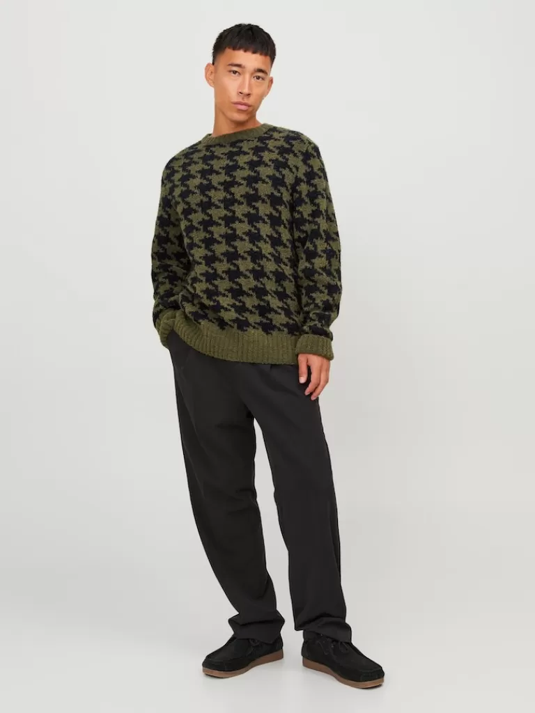 JACK&JONES FREDDY RELAXED FIT SWEATER Winter Moss-Men Sweaters &Cardigans