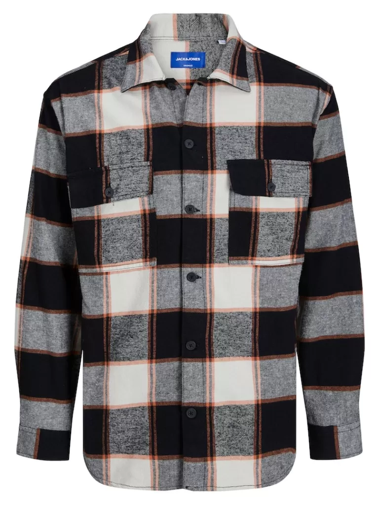 JACK&JONES FRI RELAXED FIT PLAID OVERSHIRT Ginger-Men Overshirts &Shackets | Outerwear | Shirts &Overshirts