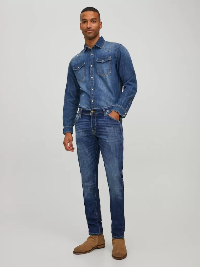 JACK&JONES GLENN 348 SLIM FIT JEANS Blue Denim-Men Glenn - Slim Fit | Jeans